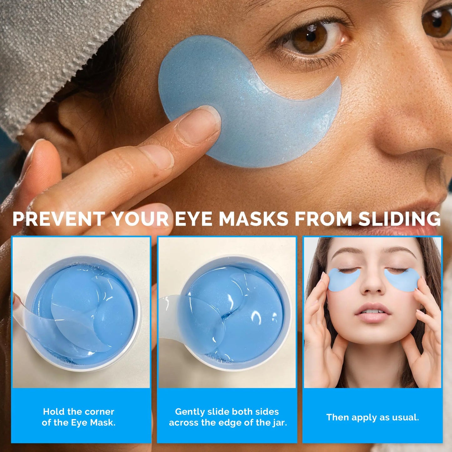 Enaskin Naturals Under Eye Patches for Dark Circles: 30 Pairs Retinol Collagen Eye Gels Mask - Reduce Wrinkles Puffy & Bags - Skin Treatment Pads - Anti Aging Moisturizer For Women (Blue) Blue