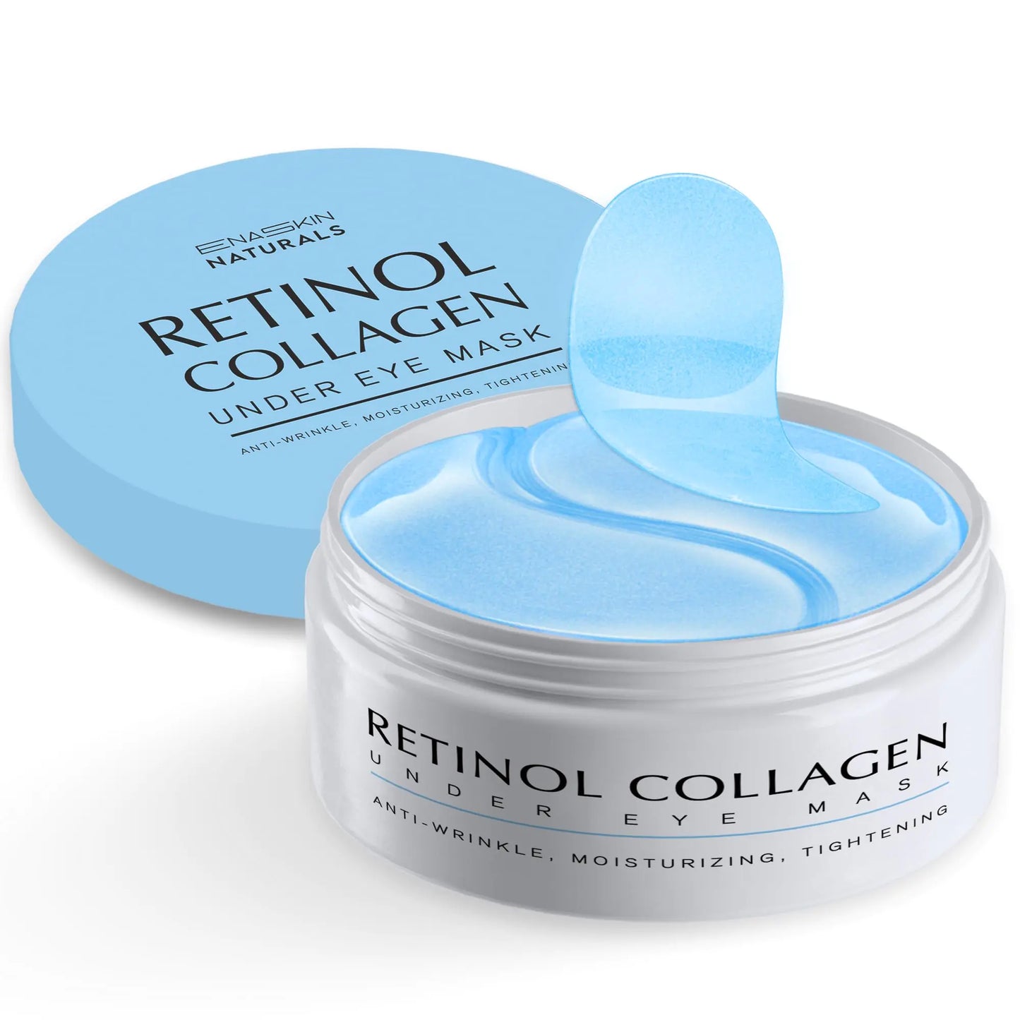 Enaskin Naturals Under Eye Patches for Dark Circles: 30 Pairs Retinol Collagen Eye Gels Mask - Reduce Wrinkles Puffy & Bags - Skin Treatment Pads - Anti Aging Moisturizer For Women (Blue) Blue