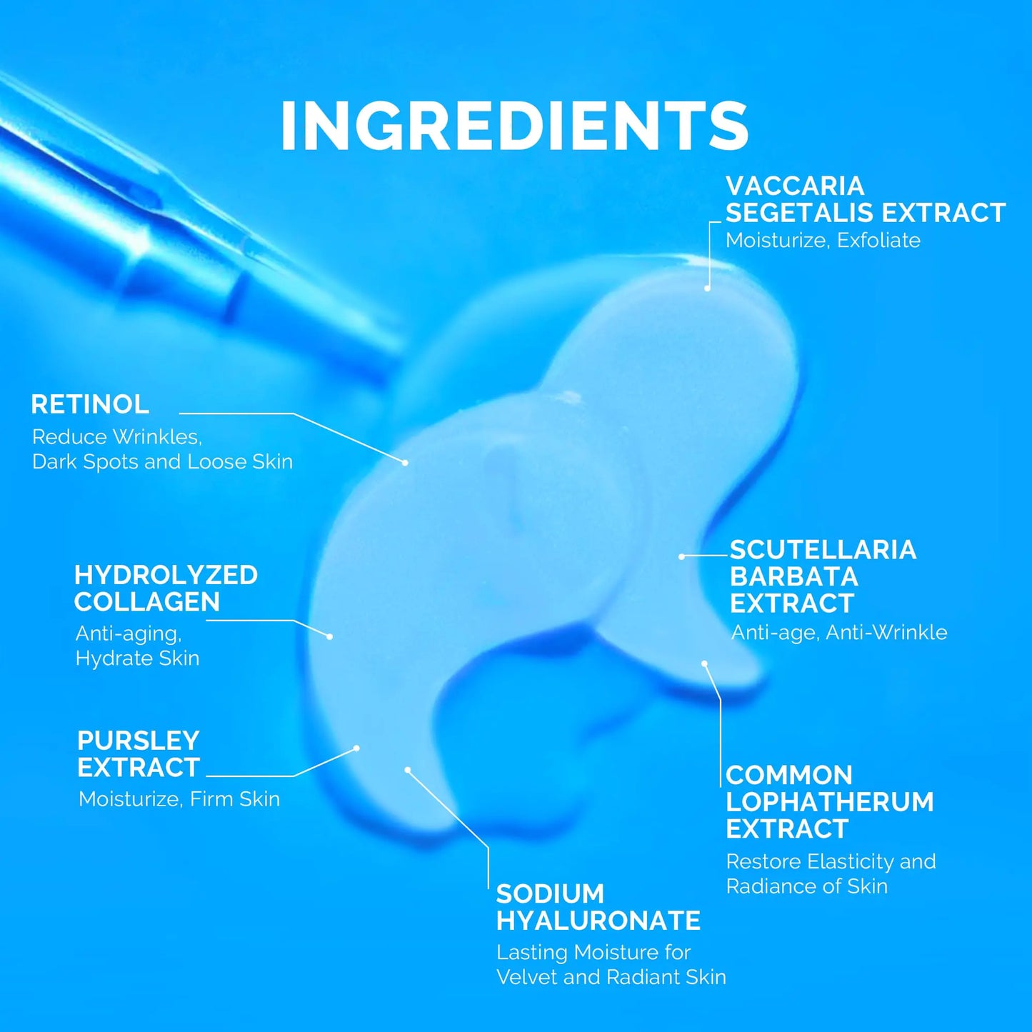 Enaskin Naturals Under Eye Patches for Dark Circles: 30 Pairs Retinol Collagen Eye Gels Mask - Reduce Wrinkles Puffy & Bags - Skin Treatment Pads - Anti Aging Moisturizer For Women (Blue) Blue