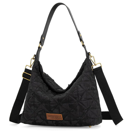 Wrangler Quilted Hobo Purses and Handbags for Women Shoulder Crossbody Bags WG39-918S CBK