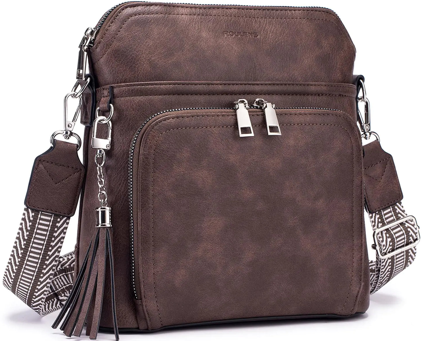 Crossbody Purse for Women,Lightweight Medium Crossbody Bag Soft Leather Women's Shoulder Handbags with Tassel Taupe